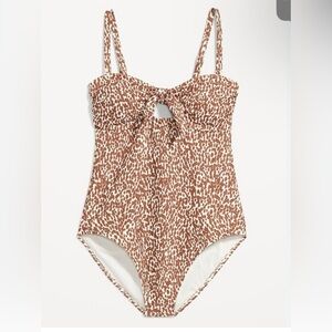 OLD NAVY Tie-Front Keyhole Bandeau-Style One-Piece Swimsuit NWT 4 X